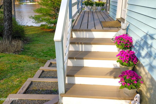 108 Juniper St, Dingmans Ferry, PA 18328 - stairway with a water view