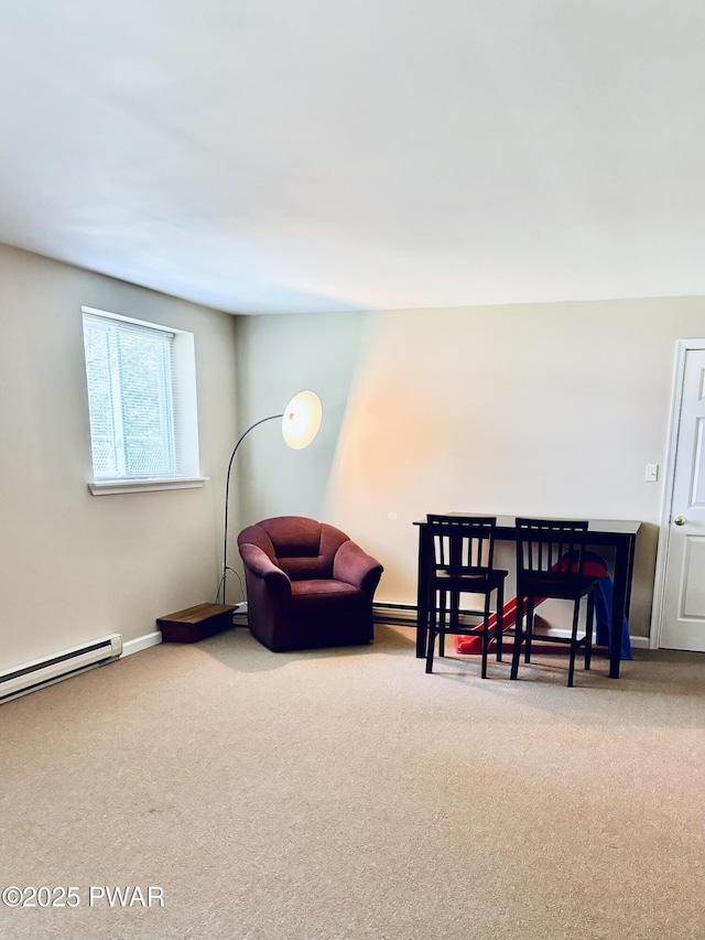 129 Skyview Rd, Dingmans Ferry, PA 18328 - sitting room with carpet and a baseboard radiator