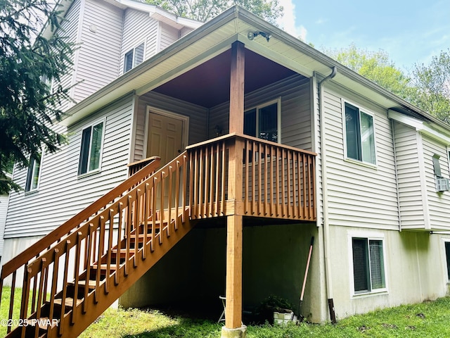 129 Skyview Rd, Dingmans Ferry, PA 18328 - view of property exterior with stairs