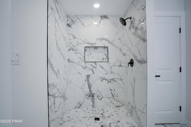 131 Song Mountain Dr, Tafton, PA 18464 - full bathroom featuring a marble finish shower