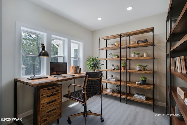 131 Song Mountain Dr, Tafton, PA 18464 - office featuring wood finished floors and recessed lighting