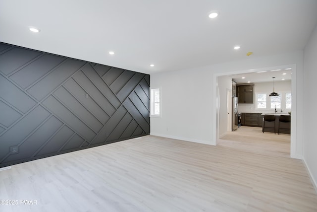 131 Song Mountain Dr, Tafton, PA 18464 - empty room featuring light wood-style floors and recessed lighting