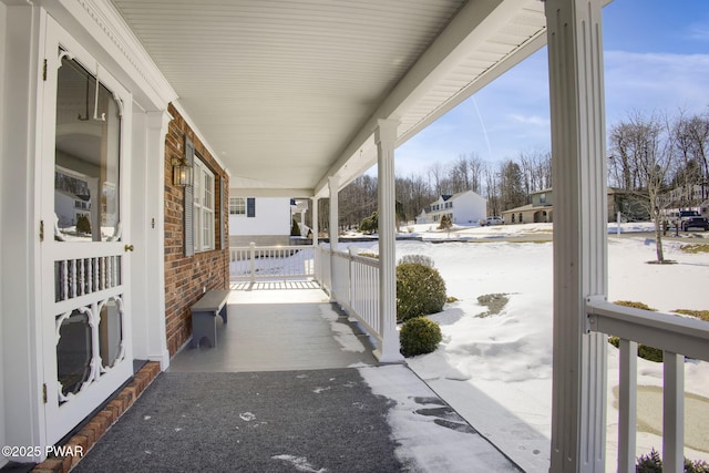 view of patio featuring a porch