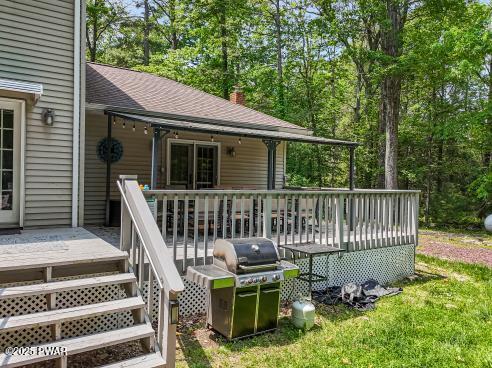 3043 Hemlock Rd, Stroudsburg, PA 18360 - wooden deck featuring grilling area