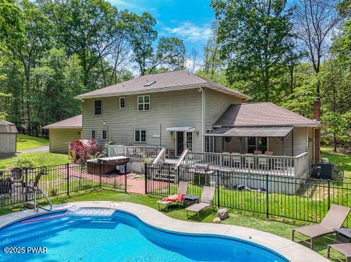 3043 Hemlock Rd, Stroudsburg, PA 18360 - rear view of property with a patio area and a deck