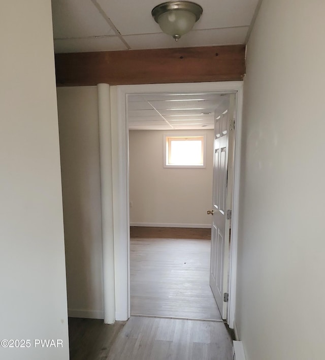 hallway featuring light hardwood / wood-style flooring