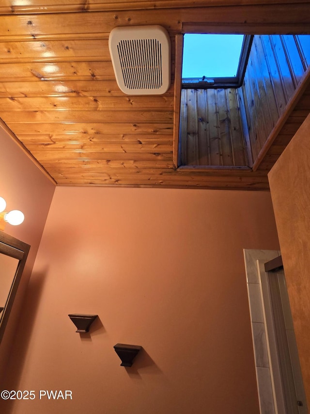 interior details featuring wooden ceiling