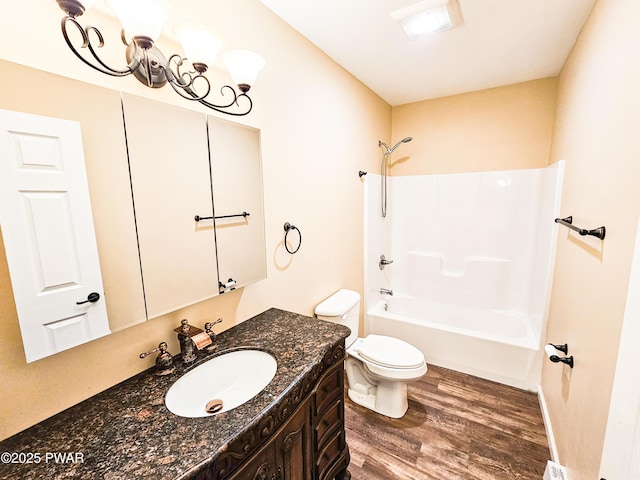 124 Wedgewood Dr, Hawley, PA 18428 - bathroom featuring wood finished floors, vanity, and shower / bathtub combination