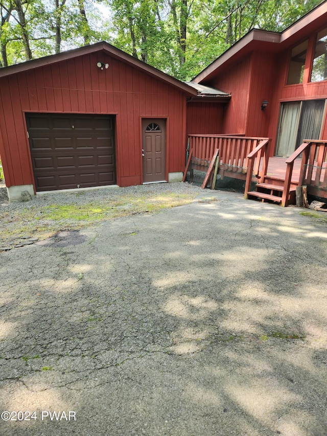 view of garage