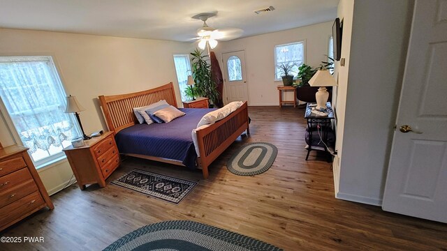 177 Crane Rd, Lakeville, PA 18438 - bedroom with wood finished floors and a ceiling fan