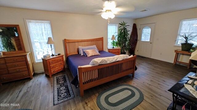 177 Crane Rd, Lakeville, PA 18438 - bedroom with wood finished floors and a ceiling fan