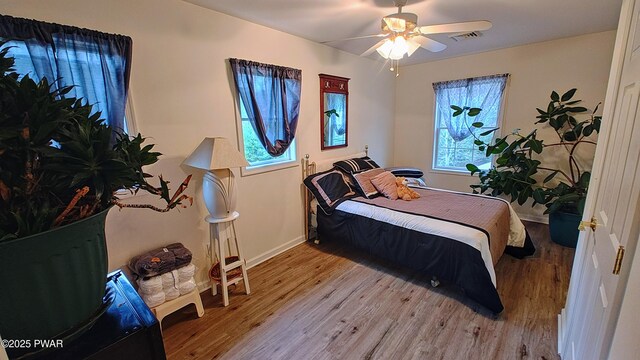 177 Crane Rd, Lakeville, PA 18438 - bedroom featuring wood finished floors and ceiling fan