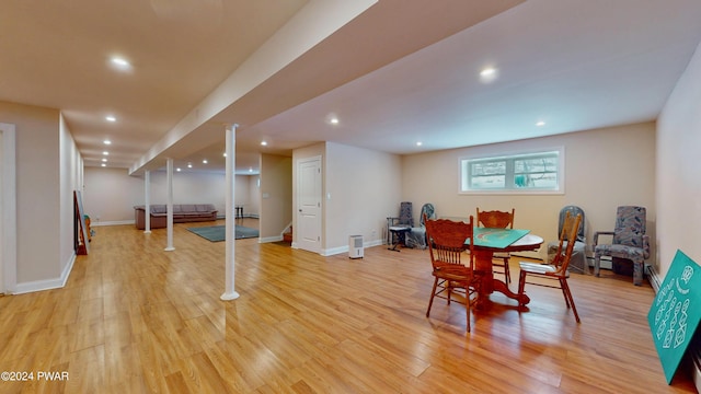 dining room featuring light wood-type flooring