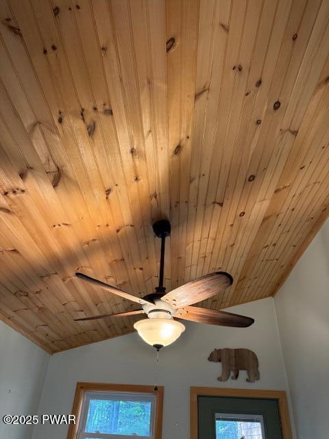 1030 Evergreen Dr, Lake Ariel, PA 18436 - detailed view of wooden ceiling and a ceiling fan