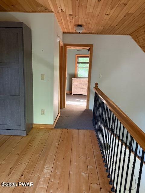 1030 Evergreen Dr, Lake Ariel, PA 18436 - corridor with wood-type flooring, wood ceiling, and baseboards