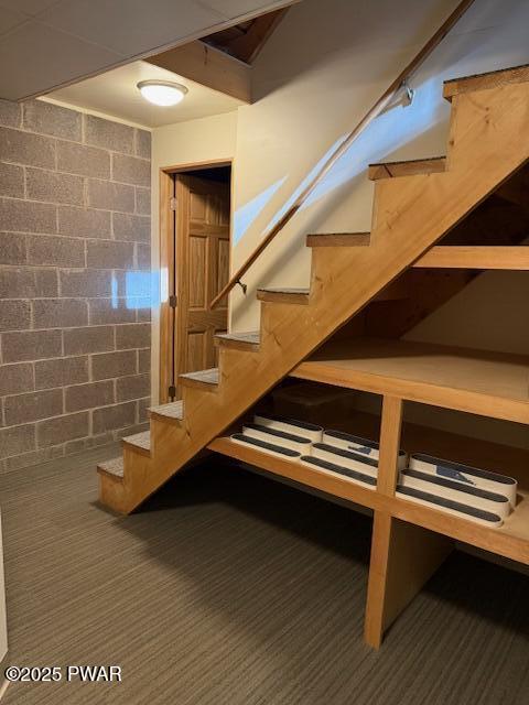 1030 Evergreen Dr, Lake Ariel, PA 18436 - staircase featuring carpet floors