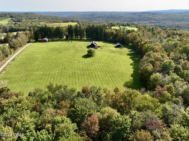 aerial view featuring a rural view