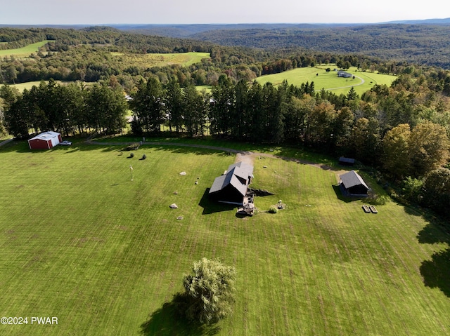 drone / aerial view with a rural view