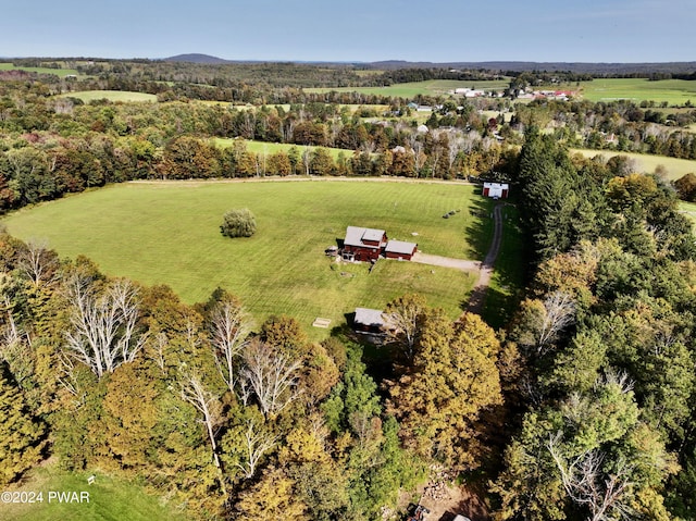 bird's eye view featuring a rural view