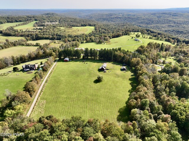 drone / aerial view with a rural view