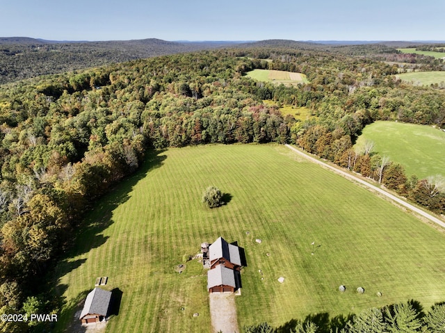 aerial view featuring a rural view