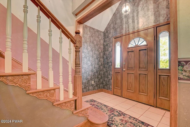 view of tiled foyer