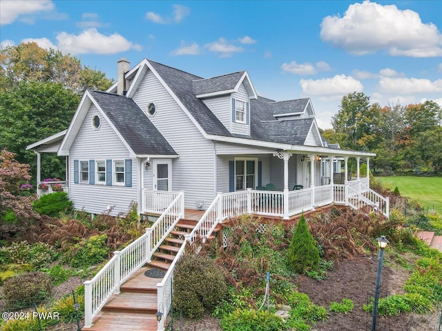 view of front of property with covered porch