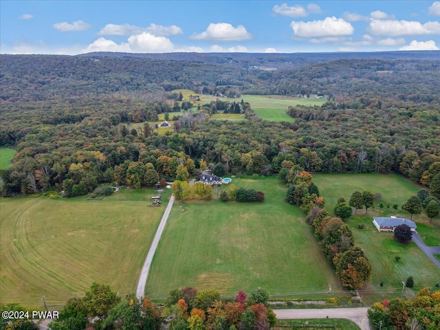 aerial view with a rural view