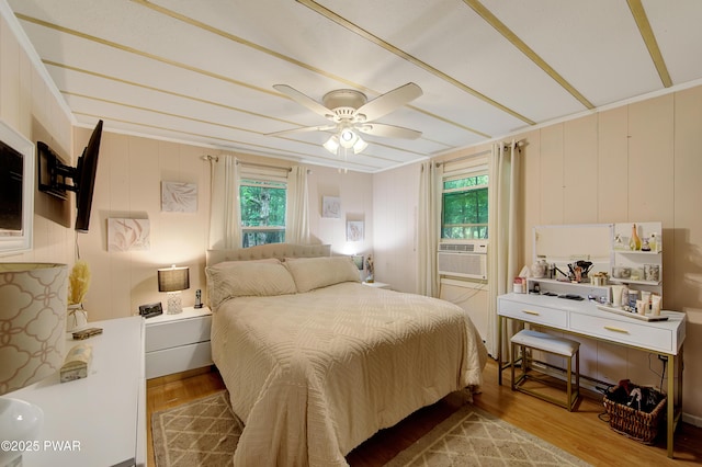 202 Fox Rd, Dingmans Ferry, PA 18328 - bedroom with light wood-type flooring and a ceiling fan