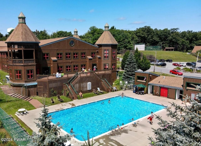 view of pool with a patio