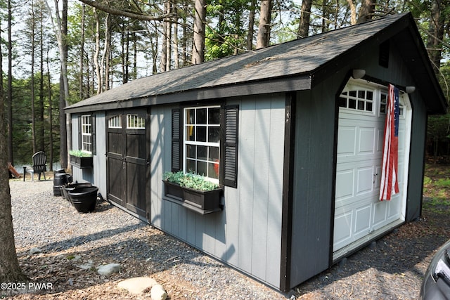 132 N Lake Shore Dr, Dingmans Ferry, PA 18328 - view of shed featuring view of scattered trees