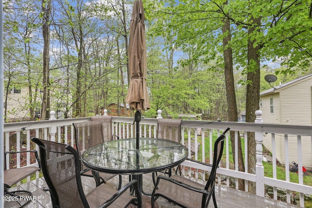 9326 Fairmount Way, Tobyhanna, PA 18466 - wooden terrace featuring outdoor dining area