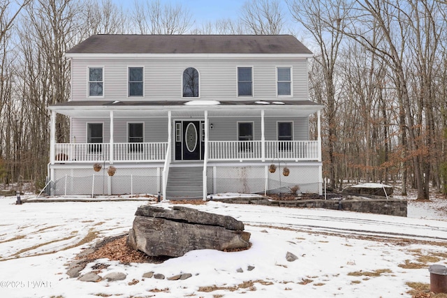 view of front of home featuring covered porch