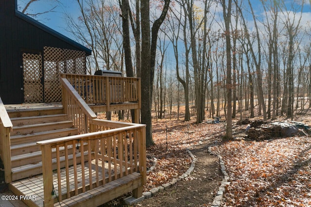 view of yard featuring a deck