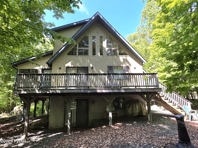 22 Thornwood Ter, Lake Ariel, PA 18436 - back of property featuring a deck and stairs