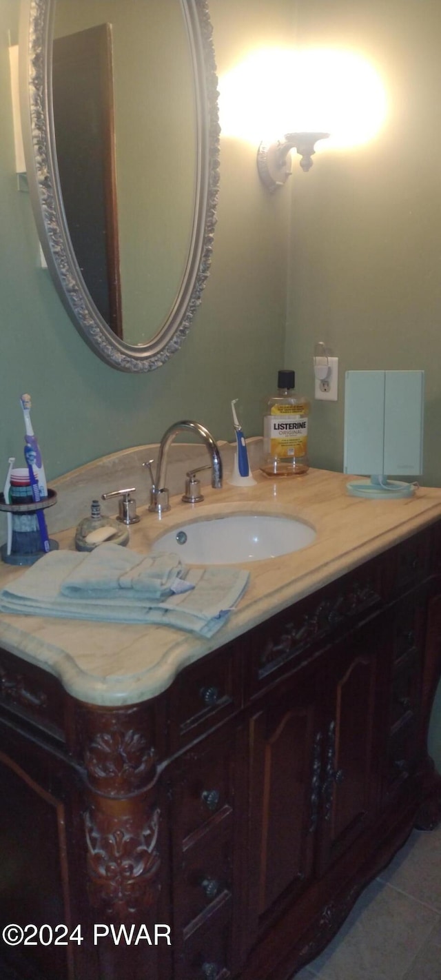 bathroom featuring vanity and tile patterned floors