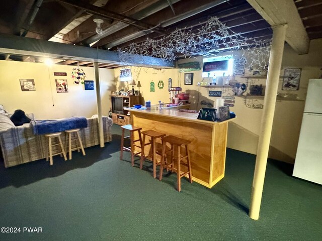 bar with white refrigerator