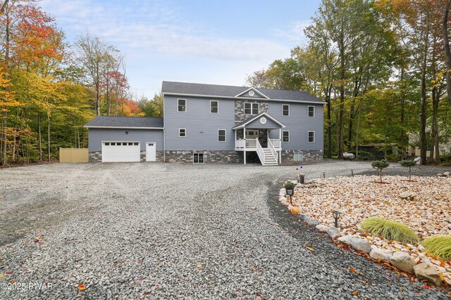 view of front of house with a garage