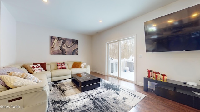 living room featuring hardwood / wood-style flooring