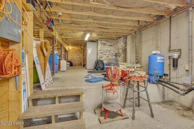 517 Sherman Rd, Susquehanna, PA 18847 - unfinished basement with electric panel and a water pressure tank