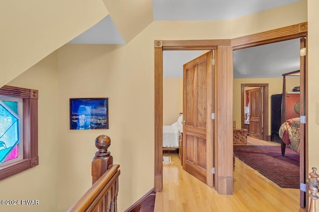 517 Sherman Rd, Susquehanna, PA 18847 - corridor featuring wood finished floors and vaulted ceiling