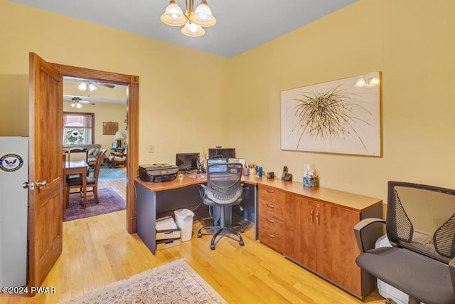 517 Sherman Rd, Susquehanna, PA 18847 - office area featuring a chandelier and light wood-type flooring