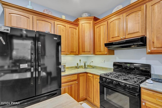 517 Sherman Rd, Susquehanna, PA 18847 - kitchen featuring black appliances, under cabinet range hood, and light countertops