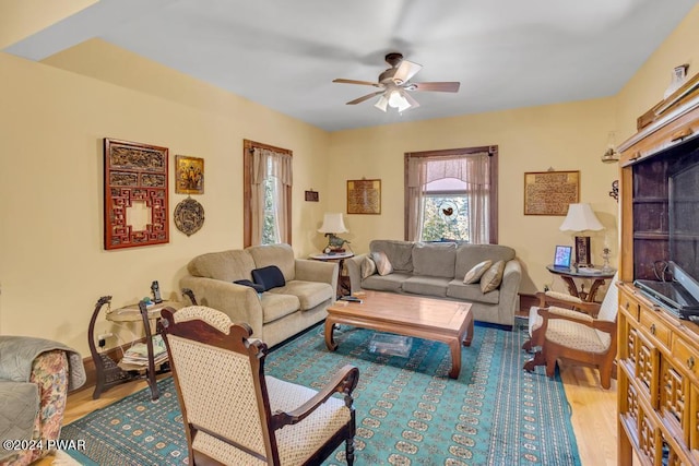 517 Sherman Rd, Susquehanna, PA 18847 - living area featuring a ceiling fan and wood finished floors