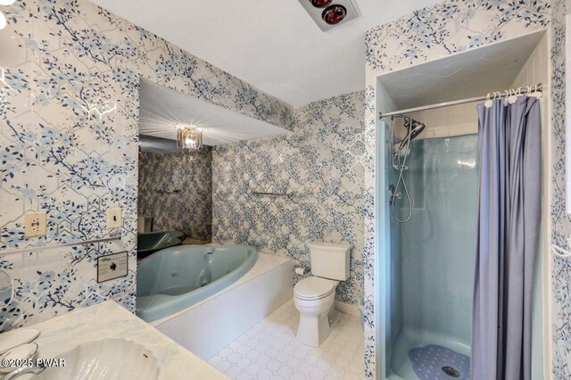 518 Lakeview Dr E, Lake Ariel, PA 18436 - full bathroom featuring a whirlpool tub, a stall shower, vanity, and tile patterned flooring