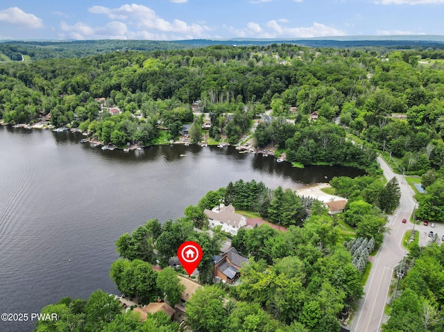 518 Lakeview Dr E, Lake Ariel, PA 18436 - drone / aerial view of a heavily wooded area and a nearby body of water
