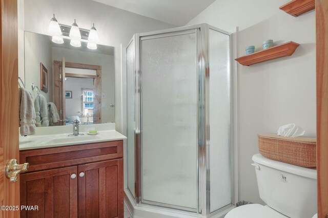 58 Rude Rd, Waymart, PA 18472 - bathroom with vanity and a stall shower