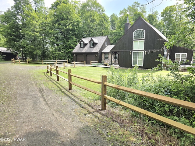 58 Rude Rd, Waymart, PA 18472 - view of front of property featuring dirt driveway and a chimney