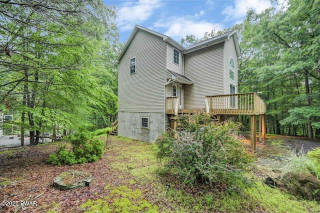 102 Eagle Rock Rd, Lackawaxen, PA 18435 - view of home's exterior featuring a wooden deck