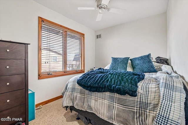 bedroom featuring ceiling fan